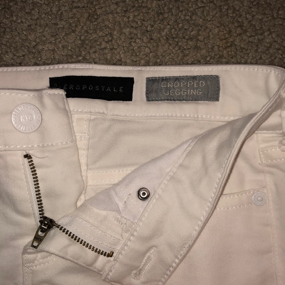 WHITE AREOPOSTALE JEANS CROPPED